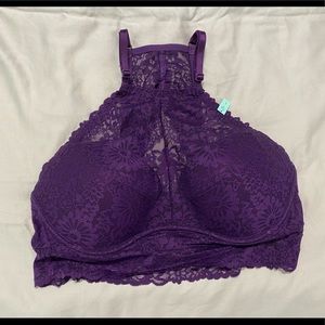 NWT PINK High Neck Lace Bralette